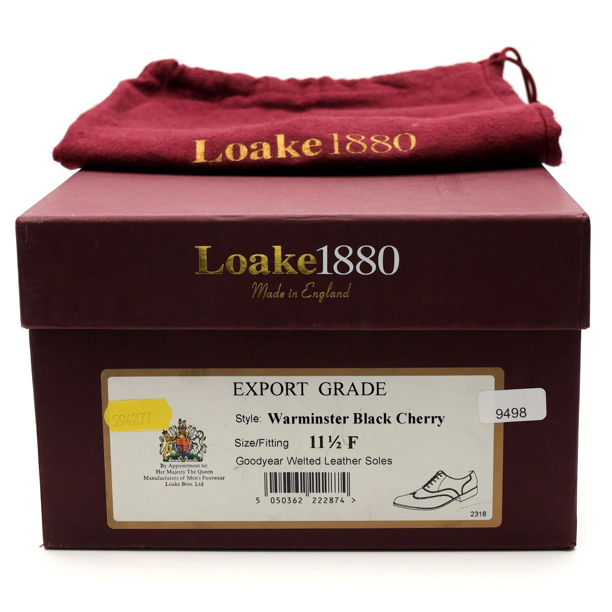 1880 Export Grade 'Warminster' Burgundy Leather Oxford UK 11.5 F