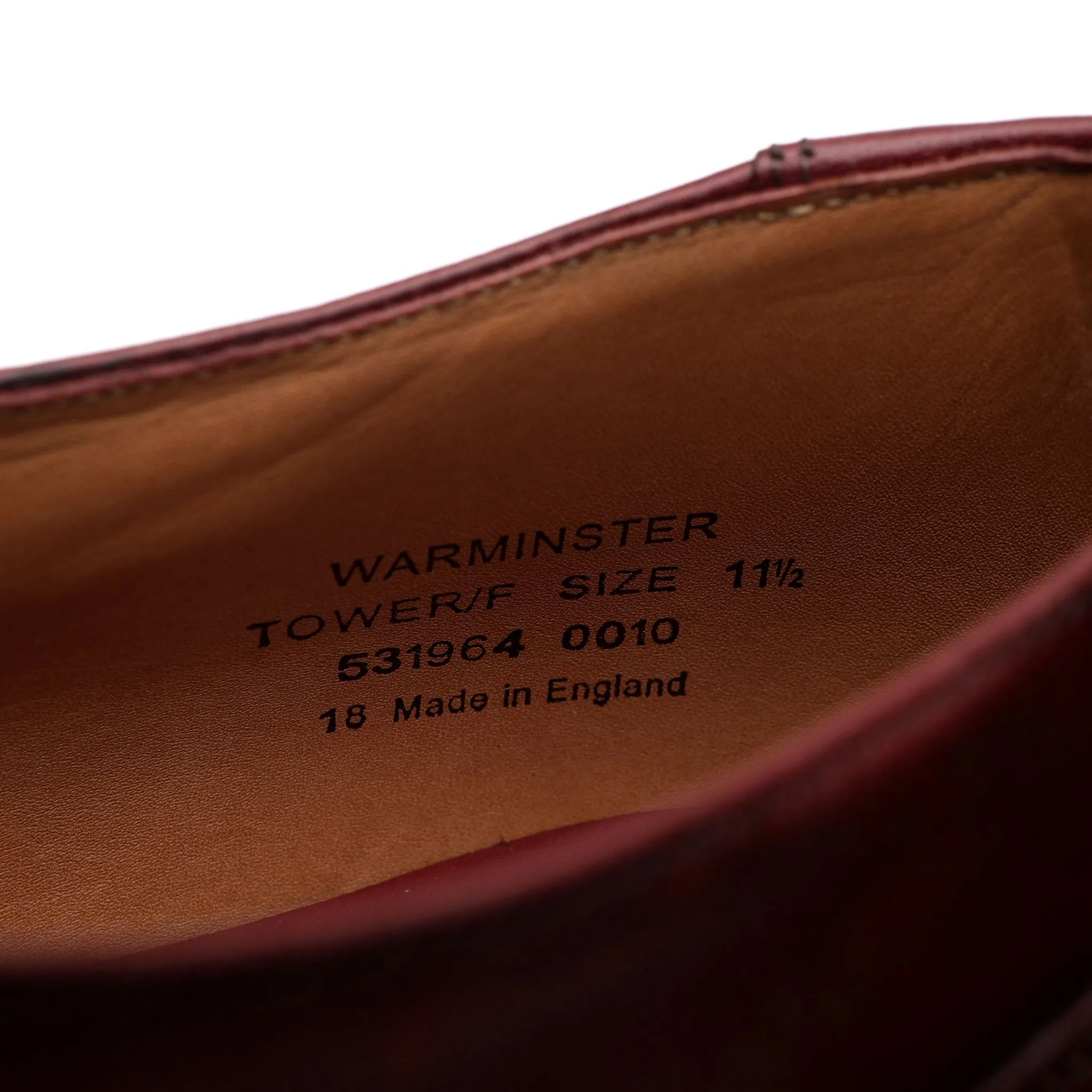 1880 Export Grade 'Warminster' Burgundy Leather Oxford UK 11.5 F