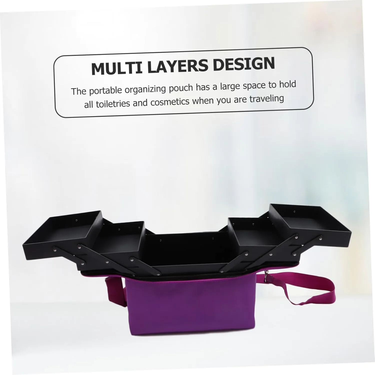 1pc Cosmetic Bag Water Proof Wash Bag Purple Oxford Cloth Miss