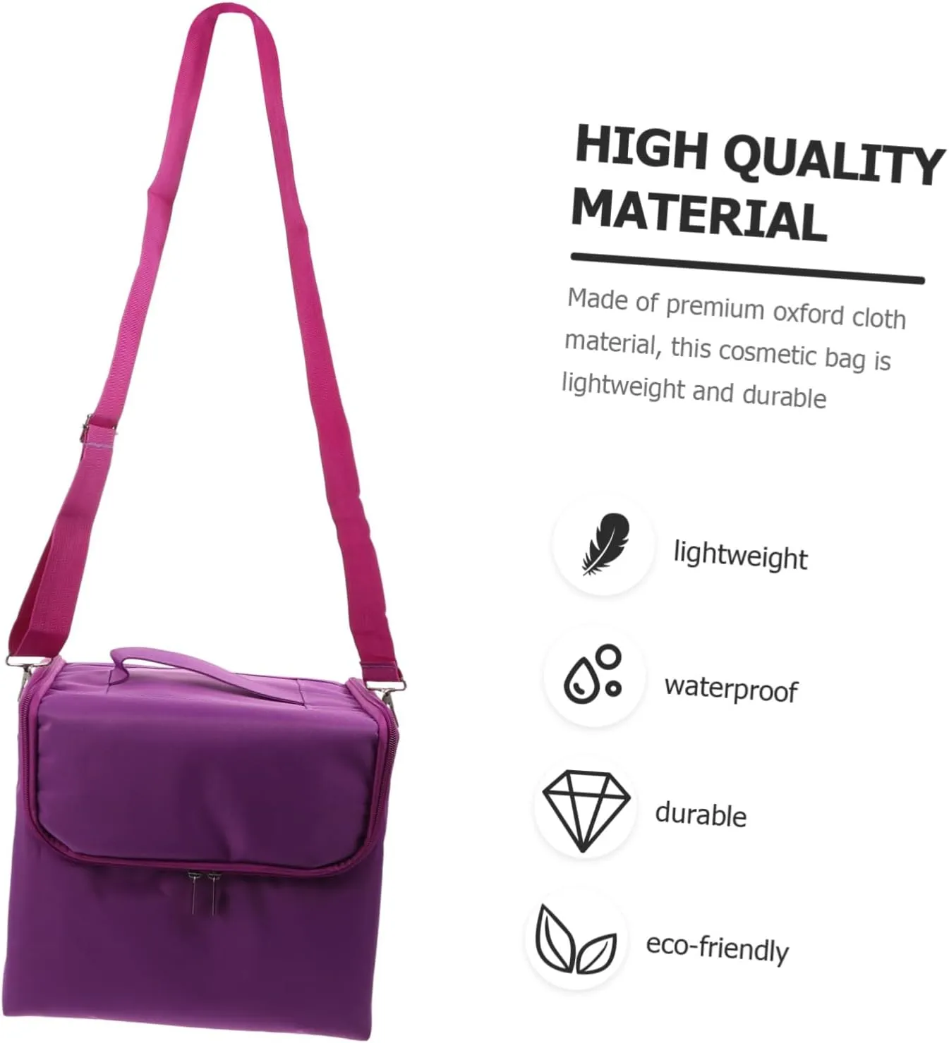 1pc Cosmetic Bag Water Proof Wash Bag Purple Oxford Cloth Miss