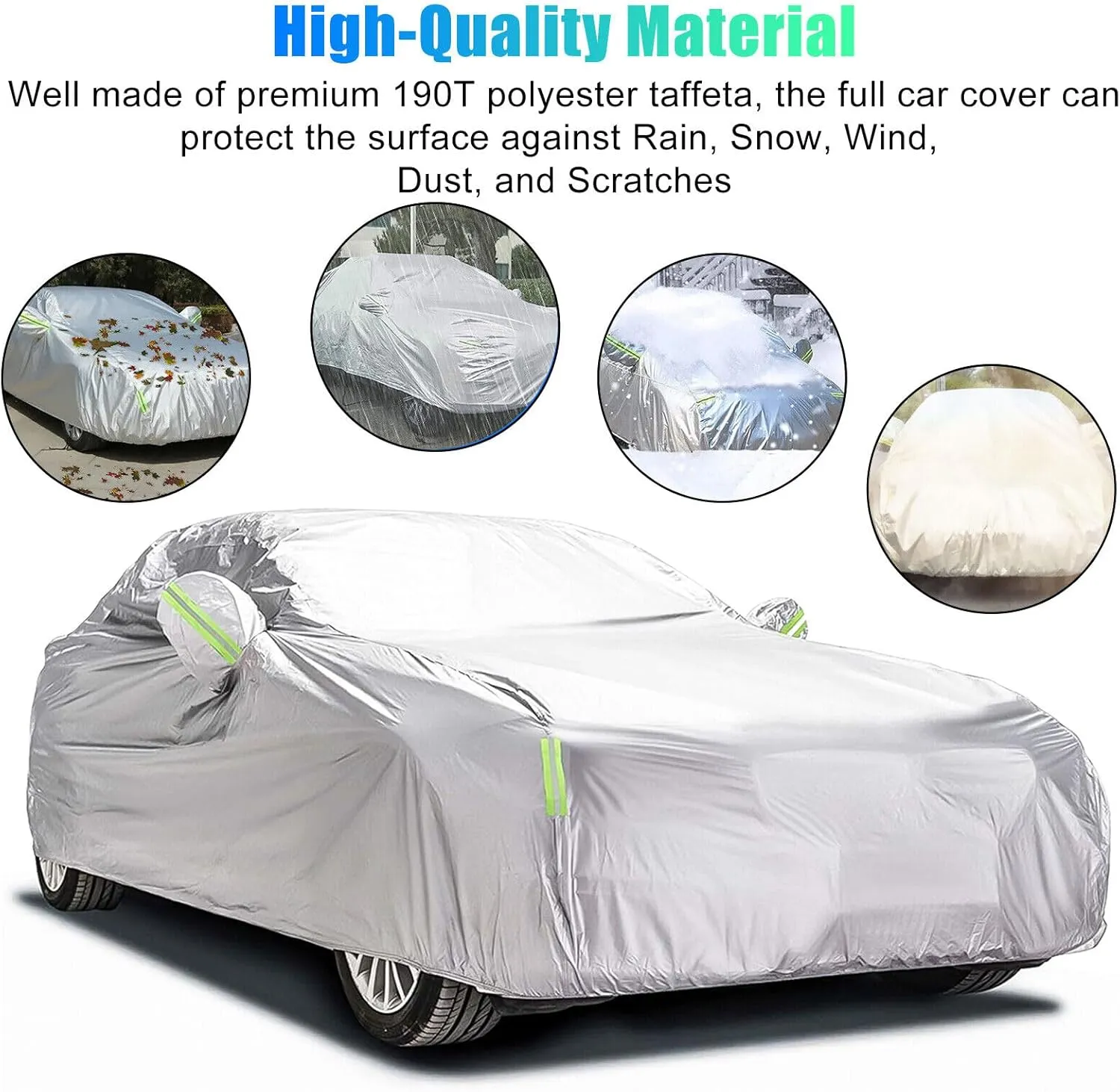 5-Layer All-Weather Waterproof Light-Weight Car Cover for BMW i7 2023-2025.Full Car Cover Outdoor Waterproof Sun Rain Snow Hail Protection,with a Free Storage Bag (Silver)