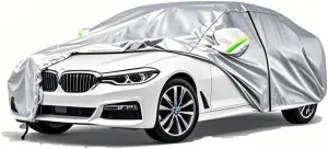 5-Layer All-Weather Waterproof Light-Weight Car Cover for BMW i7 2023-2025.Full Car Cover Outdoor Waterproof Sun Rain Snow Hail Protection,with a Free Storage Bag (Silver)