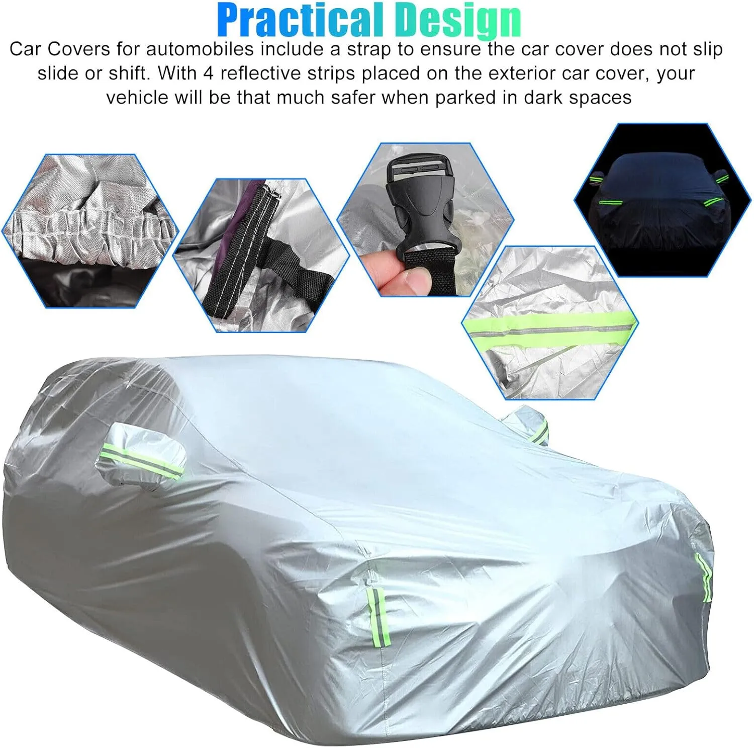 5-Layer All-Weather Waterproof Light-Weight MPV Car Cover for Toyota Supra.Full Car Cover Outdoor Waterproof Sun Rain Snow Hail Protection,with a Free Storage Bag (Silver Supra 1992-1998)