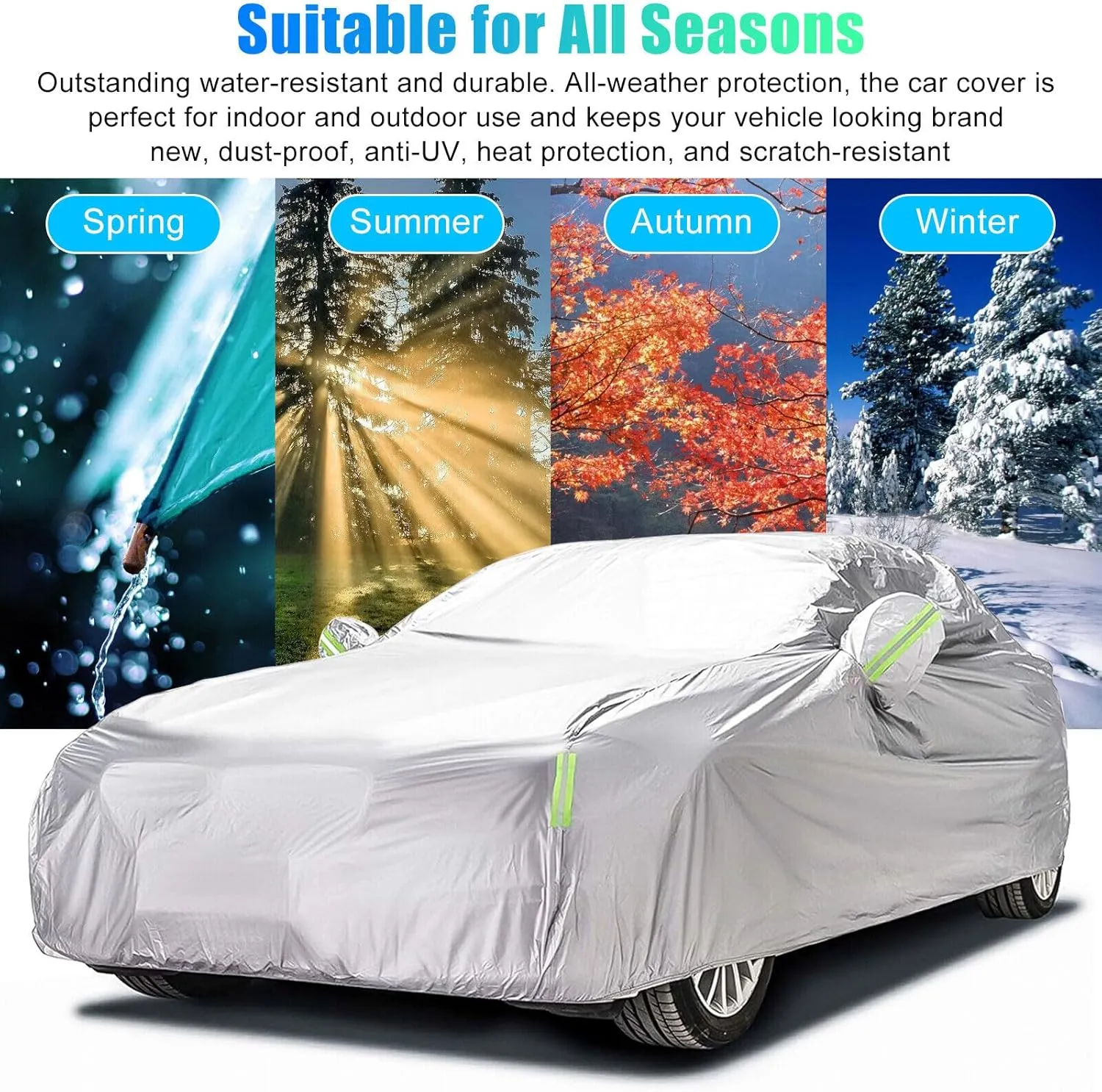 5-Layer All-Weather Waterproof Light-Weight MPV Car Cover for Toyota Supra.Full Car Cover Outdoor Waterproof Sun Rain Snow Hail Protection,with a Free Storage Bag (Silver Supra 1992-1998)