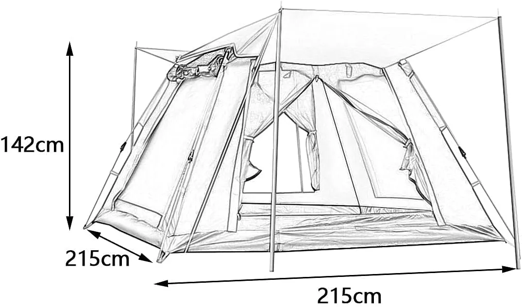 5 Person Family Camping Tent 4 Season Double Layers Waterproof Anti-UV Windproof Tents Family Outdoor Camping Tent