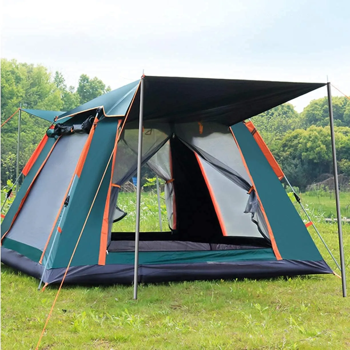 5 Person Family Camping Tent 4 Season Double Layers Waterproof Anti-UV Windproof Tents Family Outdoor Camping Tent