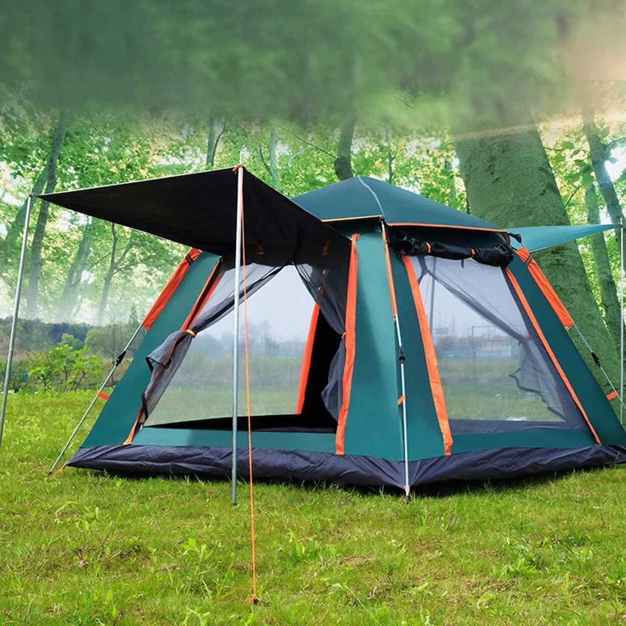 5 Person Family Camping Tent 4 Season Double Layers Waterproof Anti-UV Windproof Tents Family Outdoor Camping Tent