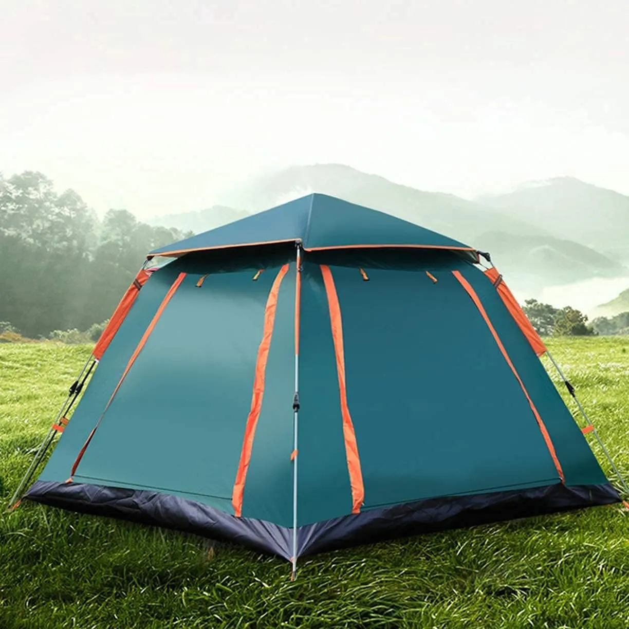 5 Person Family Camping Tent 4 Season Double Layers Waterproof Anti-UV Windproof Tents Family Outdoor Camping Tent