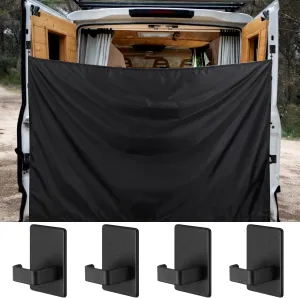 7x6 ft Black Large Car Curtains Camper Van Rear Door Shower Curtains with Magnetic Hooks Adjustable Outdoor Shower Double Layer Changing Car Cover Truck Travelling