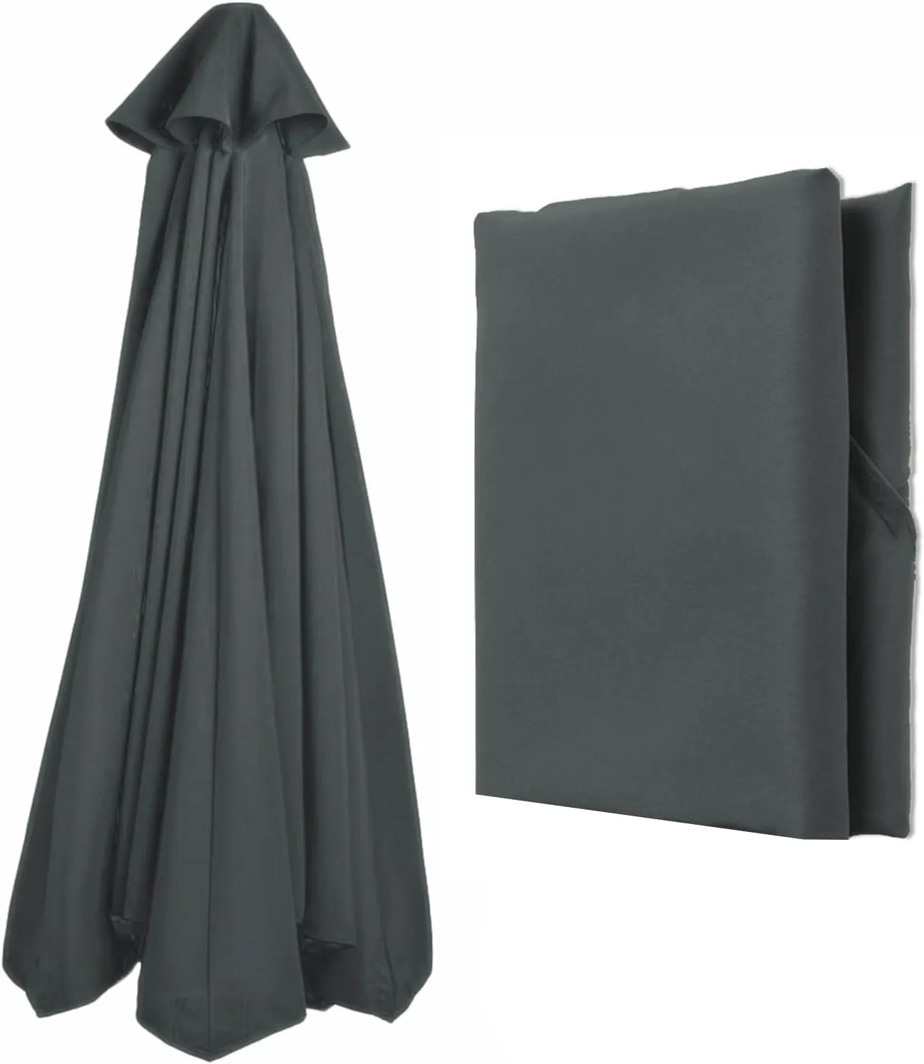 8ribs/6ribs Patio Umbrella Canopy Replacement, Polyester 9ft/10ft/11ft/13ft/6.5ft/7.5ft/8.2ft Outdoor Umbrella Replacement Top, UV 50  Fade & Tear Resistant for Garden, Lawn, Backyard, Pool