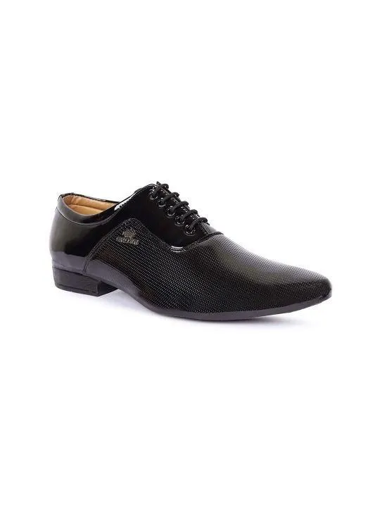 Aadi Men's Black Leather Derby Office Formal Shoes