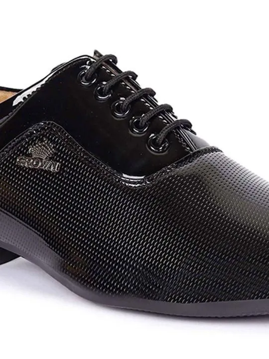 Aadi Men's Black Leather Derby Office Formal Shoes