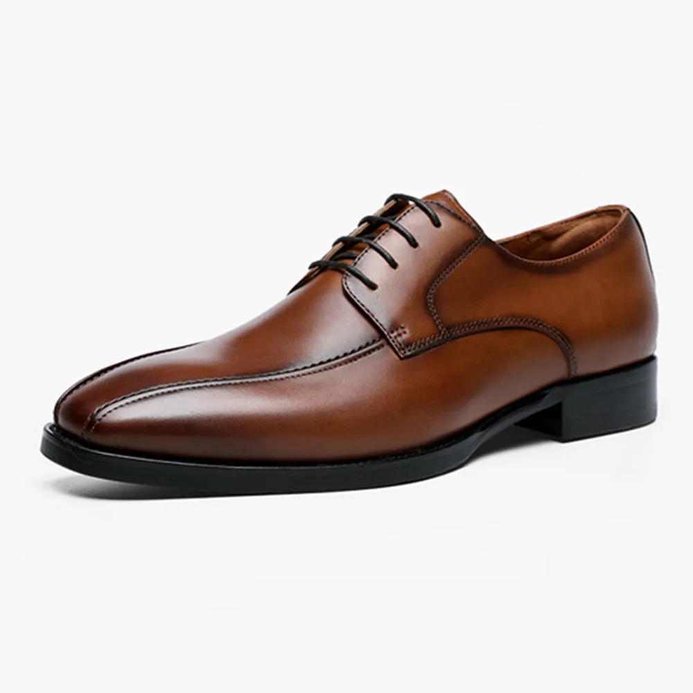 Aofu 3766 Men's Square Toe Leather Derby Shoes – Size 39–48