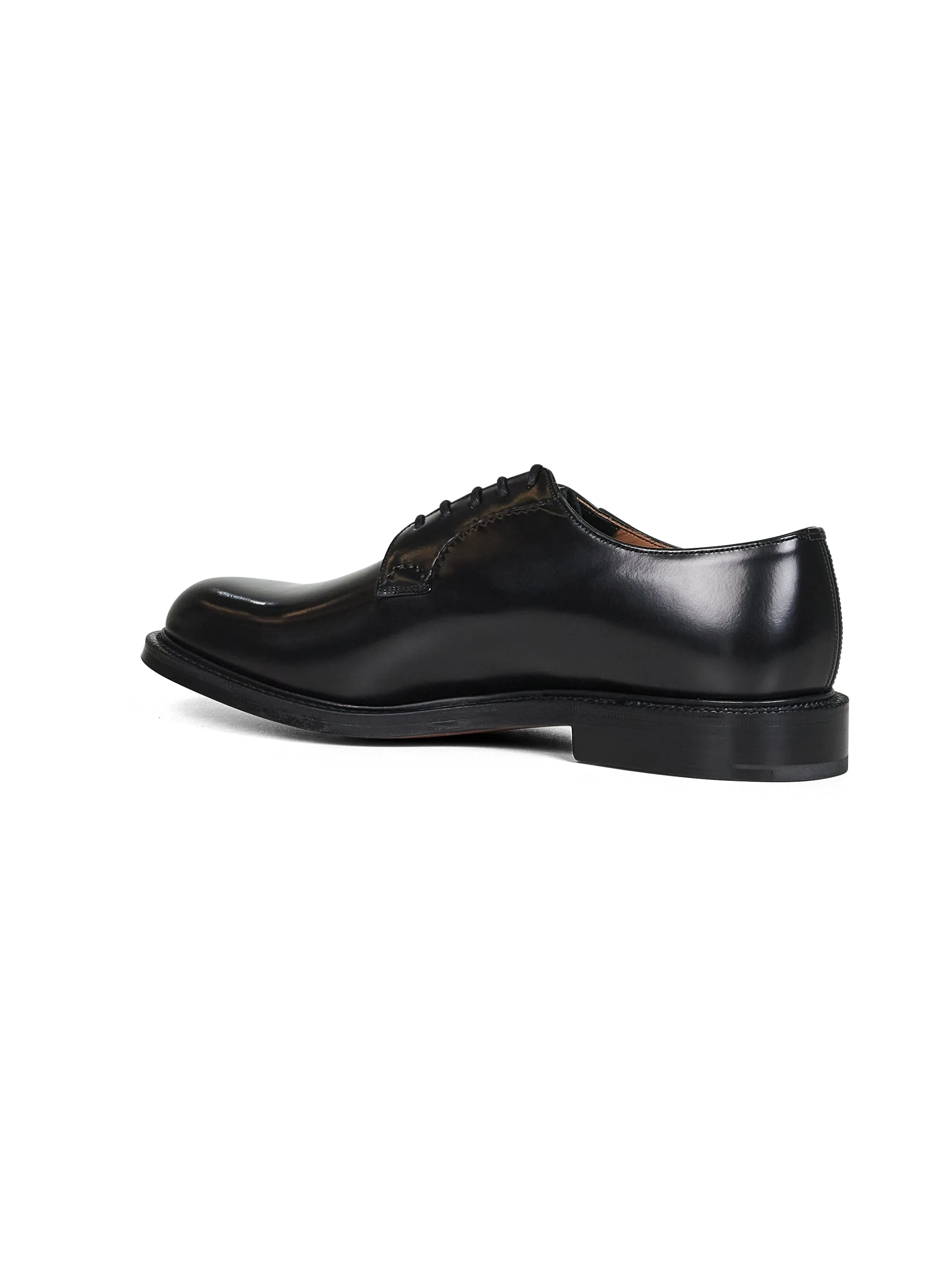 Black leather Shannon lace-up derby blucher