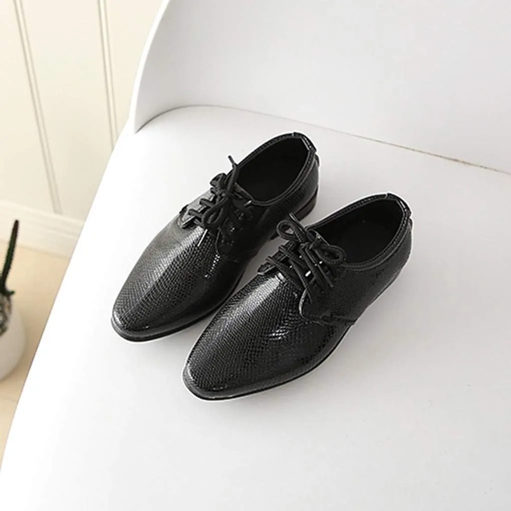 Boys Girls Dress Shoes Loafer Wedding Shoes Classic Lace-Up Oxfor𝐝 Casual Dress Formal Shoes for Toddler and Baby