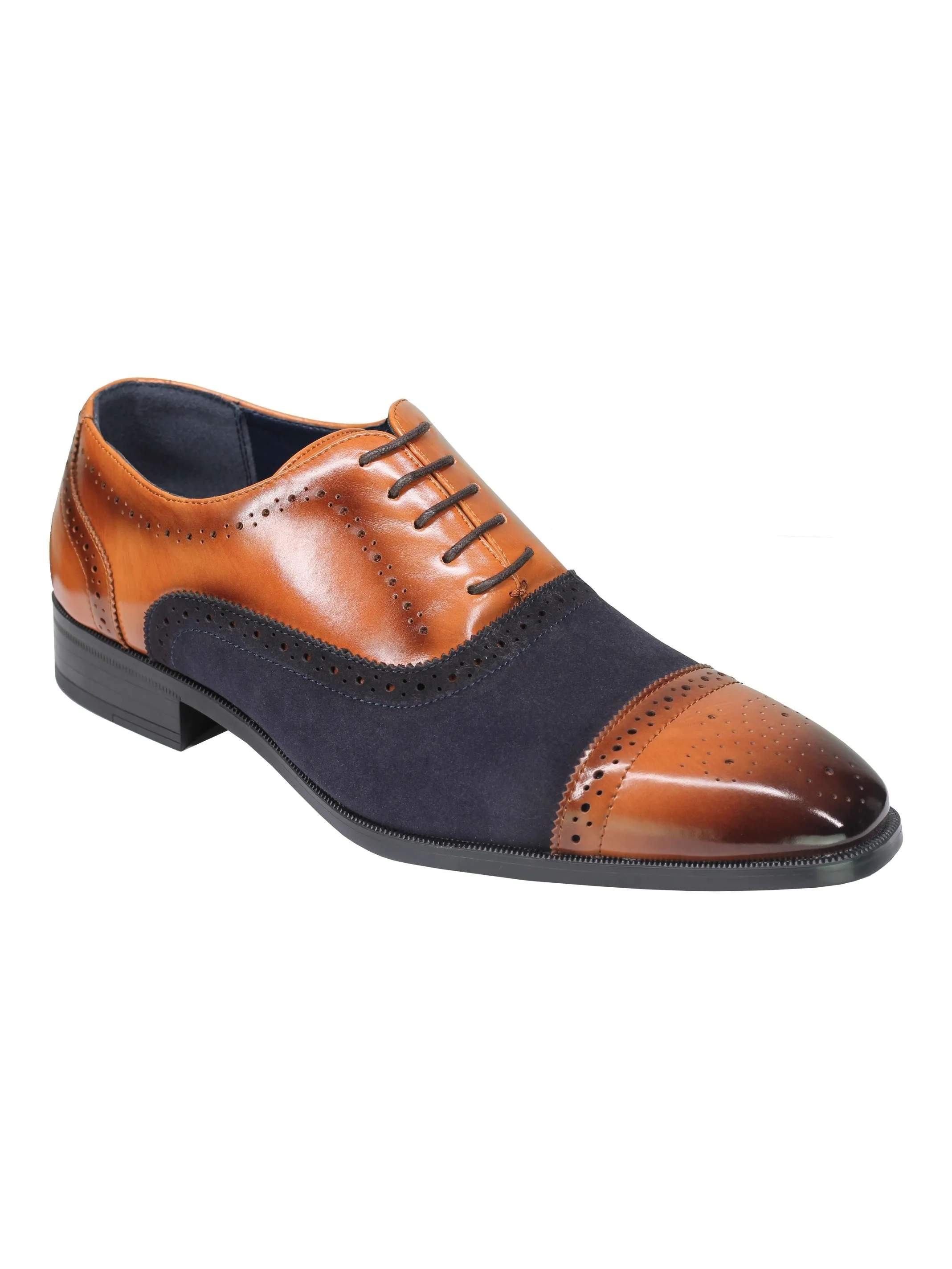 BROGUE - SUEDE & LEATHER OXFORD LACE UP