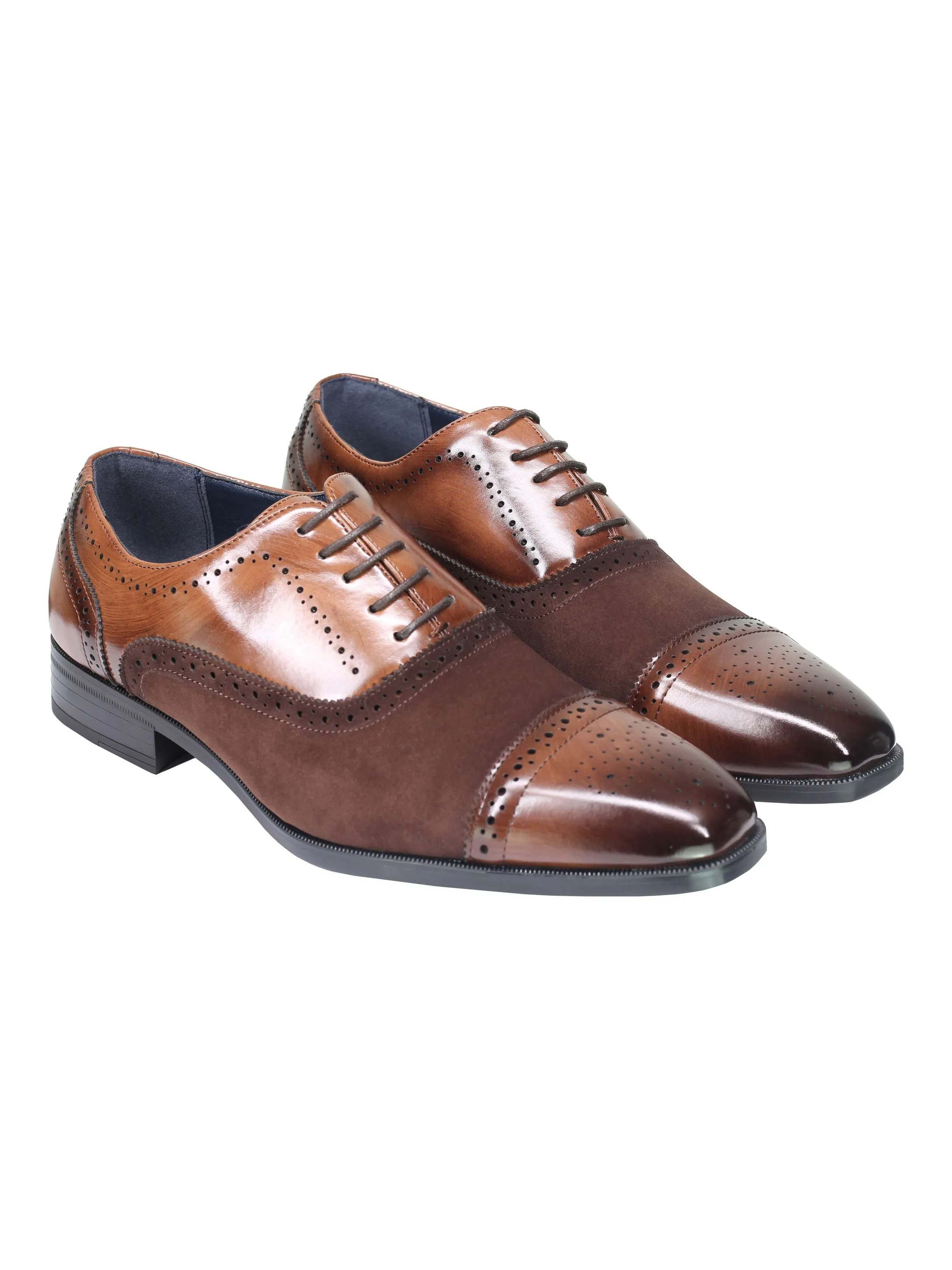 BROGUE - SUEDE & LEATHER OXFORD LACE UP