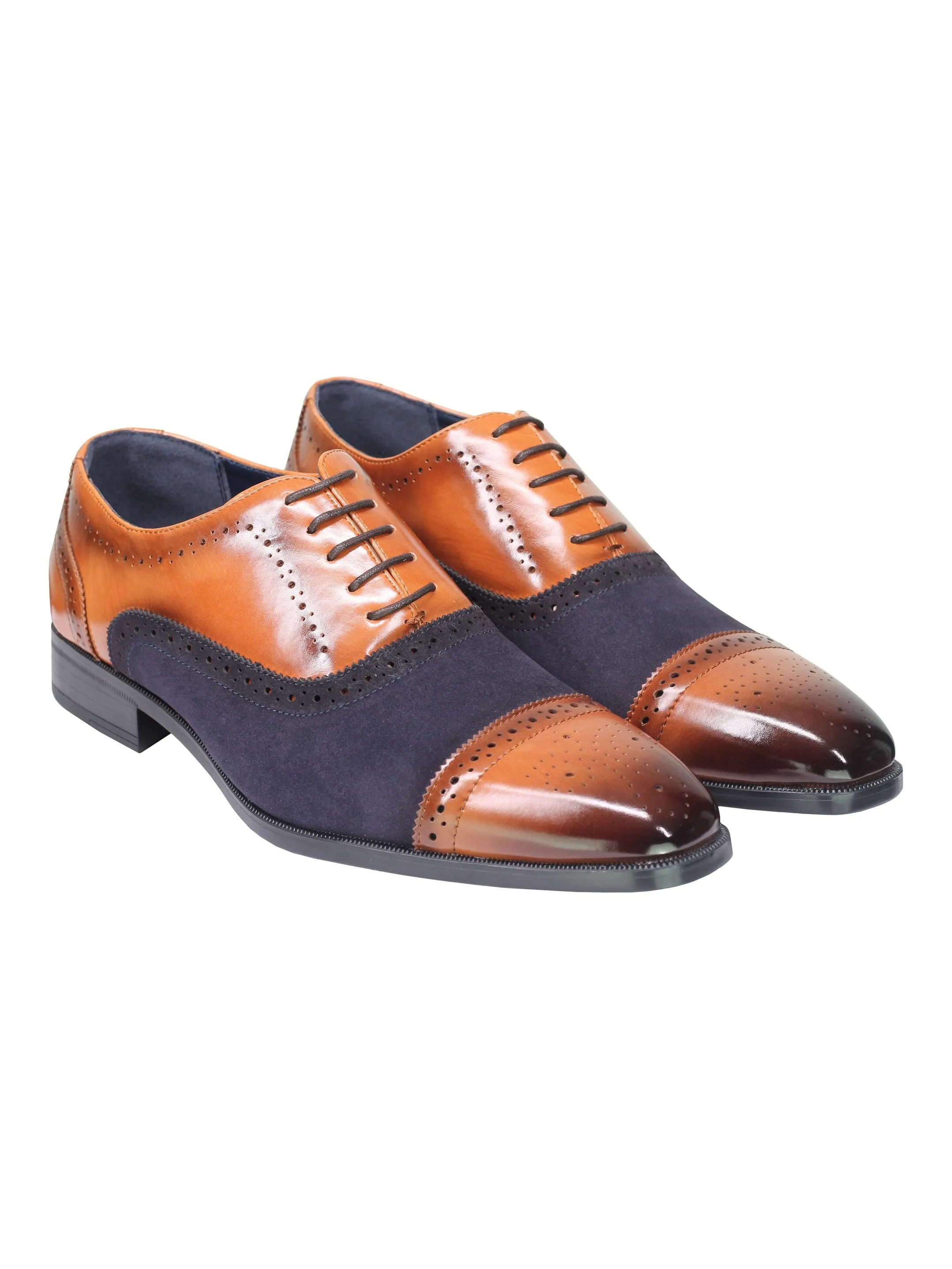 BROGUE - SUEDE & LEATHER OXFORD LACE UP