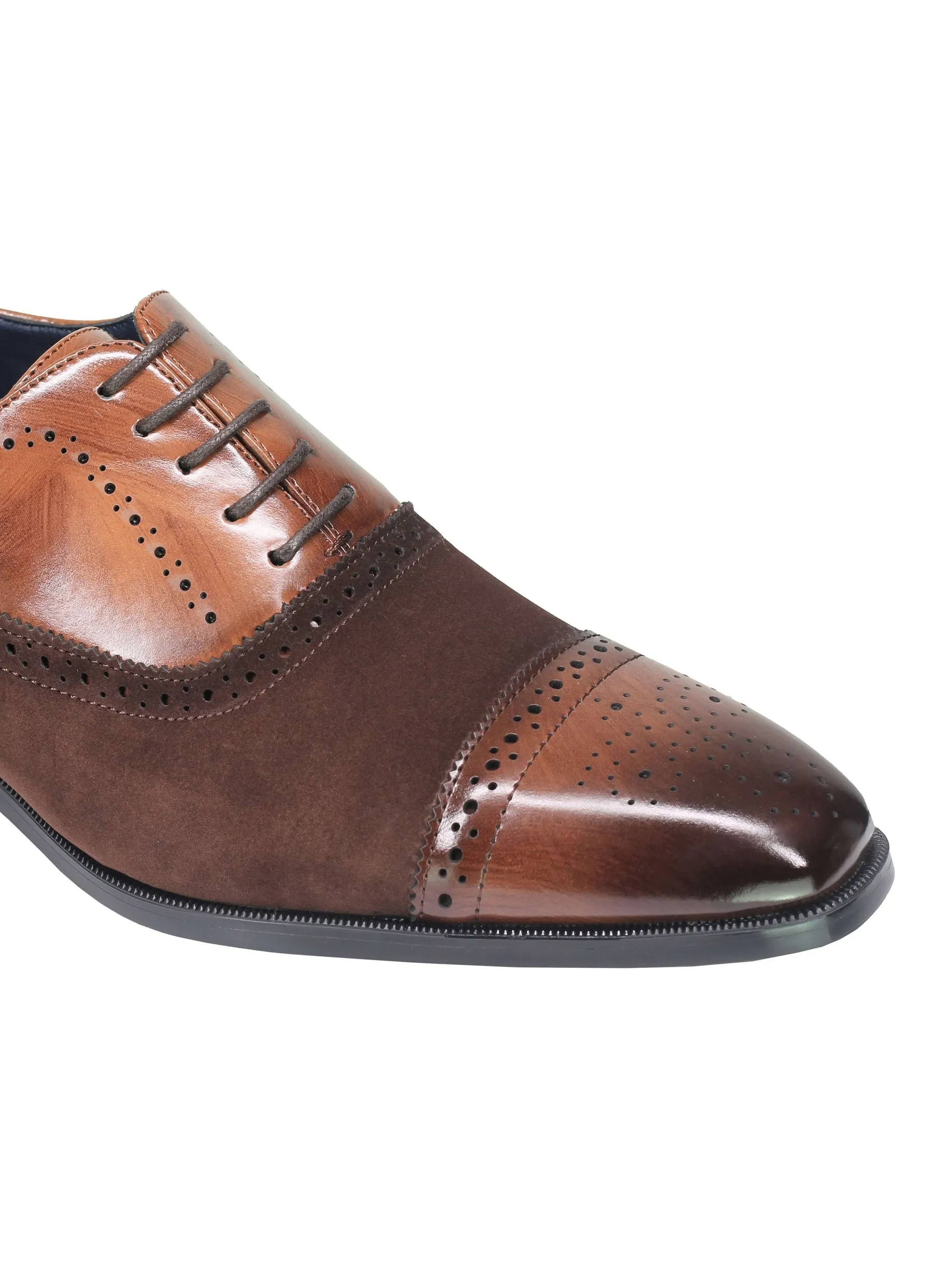 BROGUE - SUEDE & LEATHER OXFORD LACE UP