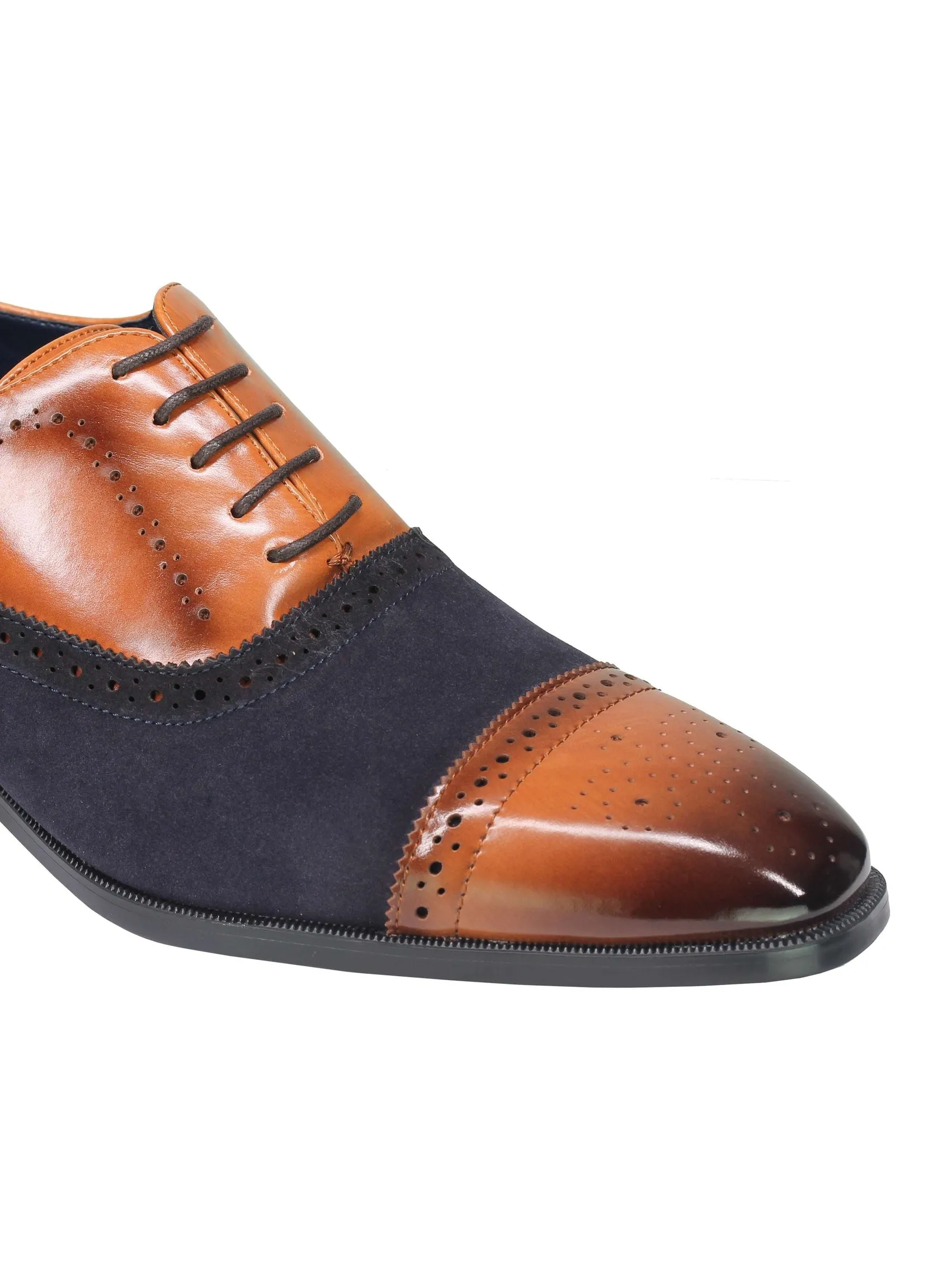 BROGUE - SUEDE & LEATHER OXFORD LACE UP