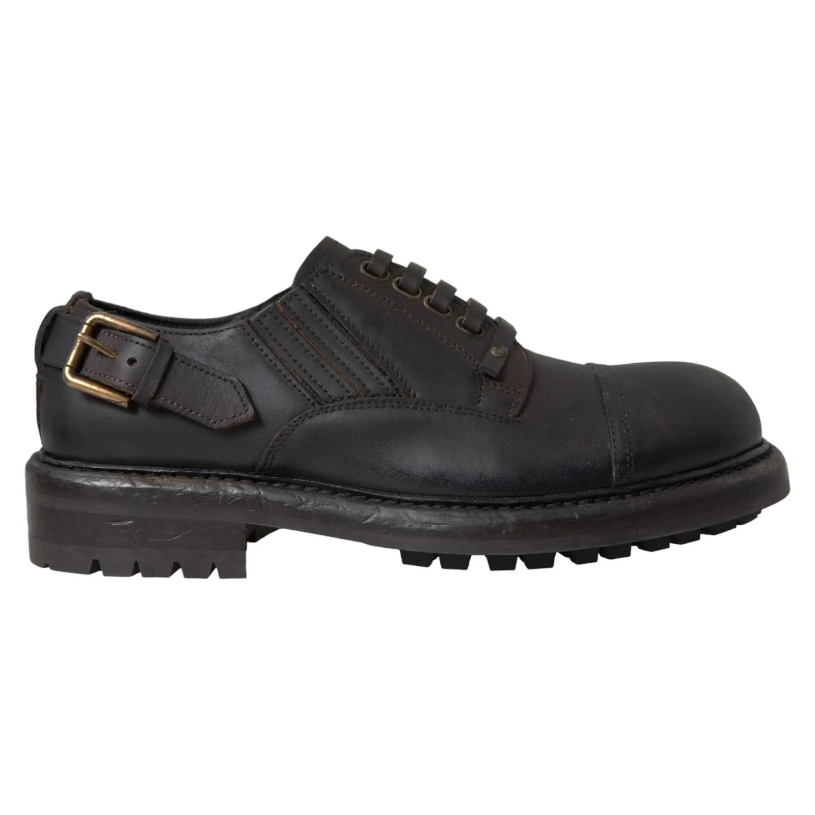 Brown Leather Lace Up Derby Dress Shoes