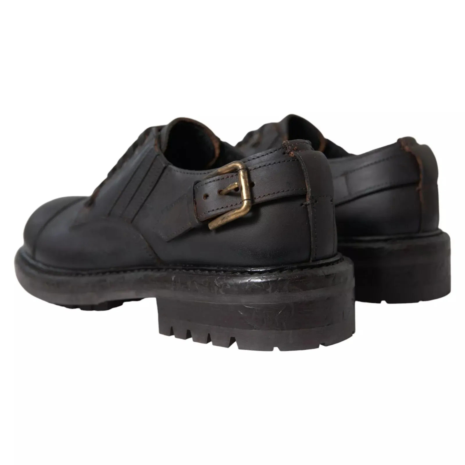 Brown Leather Lace Up Derby Dress Shoes