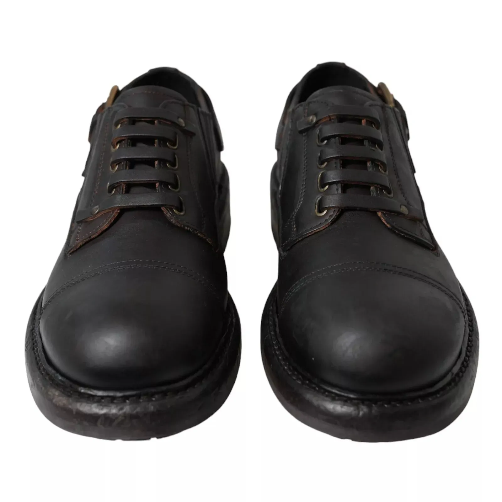 Brown Leather Lace Up Derby Dress Shoes