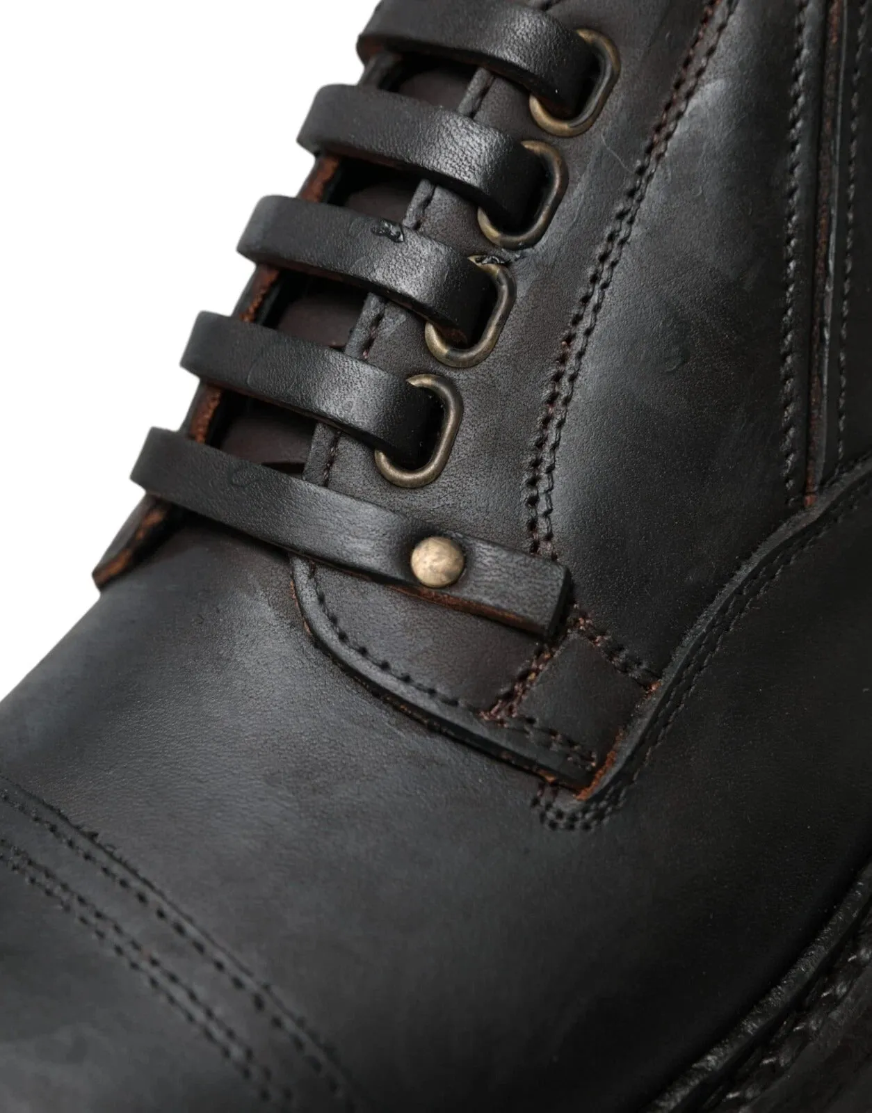 Brown Leather Lace Up Derby Dress Shoes