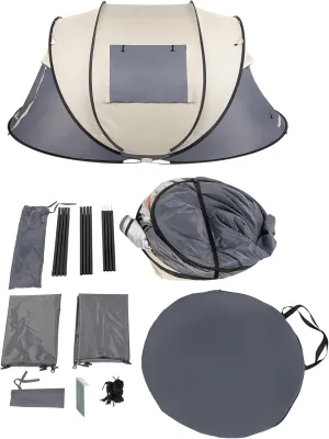 Camping Tent 4 Person Pop Up Cabin Tent Easy Setup Family Tent for Camping Hiking Fishing Beach Outdoor