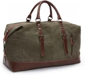 Canvas Leather Men Travel Bags Carry On Luggage Bag Men Duffel Bag Handbag Travel Tote Large Weekend Bag