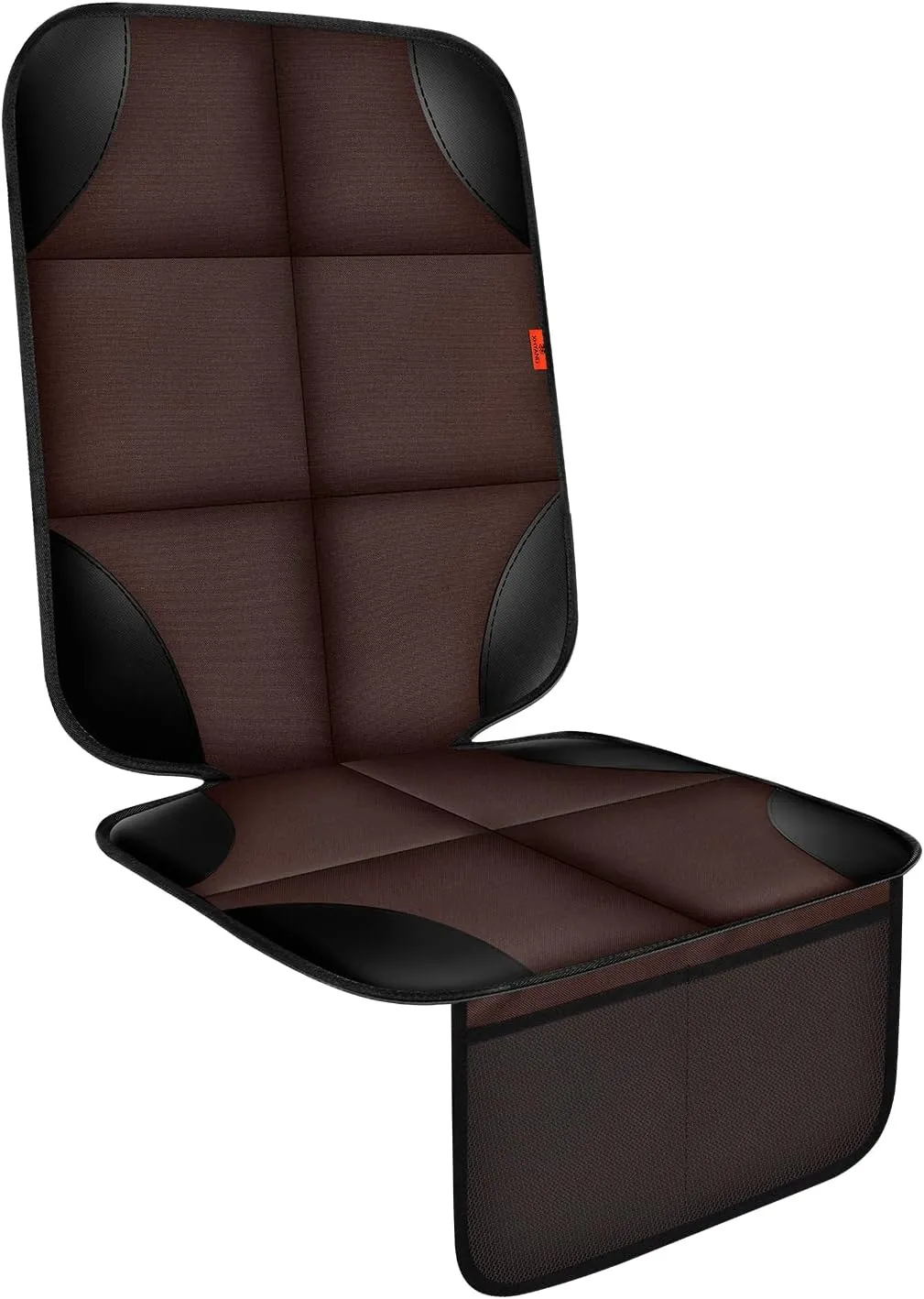 Car Seat Protector 1 Pack Car Seat Cushion Mat Thickest Padding,Waterproof 600D Fabric Car Seat Covers for Non-Slip Backing Mesh Pockets for Baby and Pet 1 Seat Protector Brown