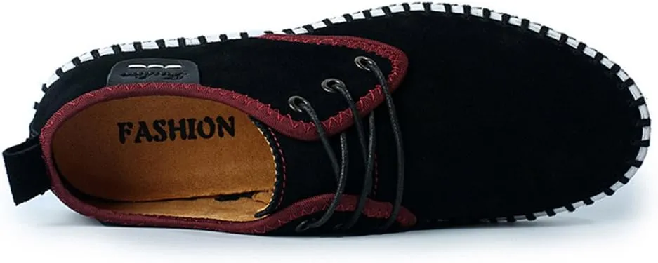ChicWind Men's Casual Suede Leather Sneaker Breathable Walking Shoes Flat