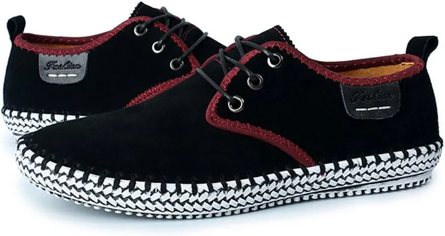 ChicWind Men's Casual Suede Leather Sneaker Breathable Walking Shoes Flat
