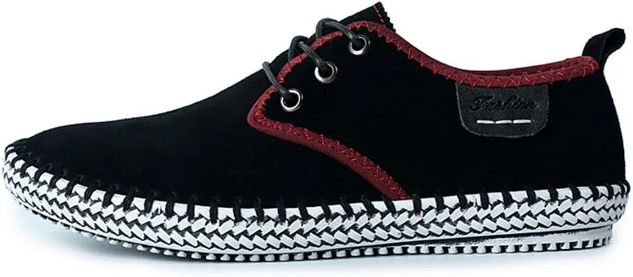 ChicWind Men's Casual Suede Leather Sneaker Breathable Walking Shoes Flat