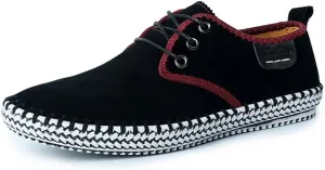 ChicWind Men's Casual Suede Leather Sneaker Breathable Walking Shoes Flat