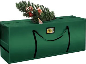 Christmas Tree Storage Bag 7.5 FT - Large Christmas Tree Storage, Heavy Duty 600D Oxford Fabric with Dual Zippers Wide Opening, Waterproof Material, Green