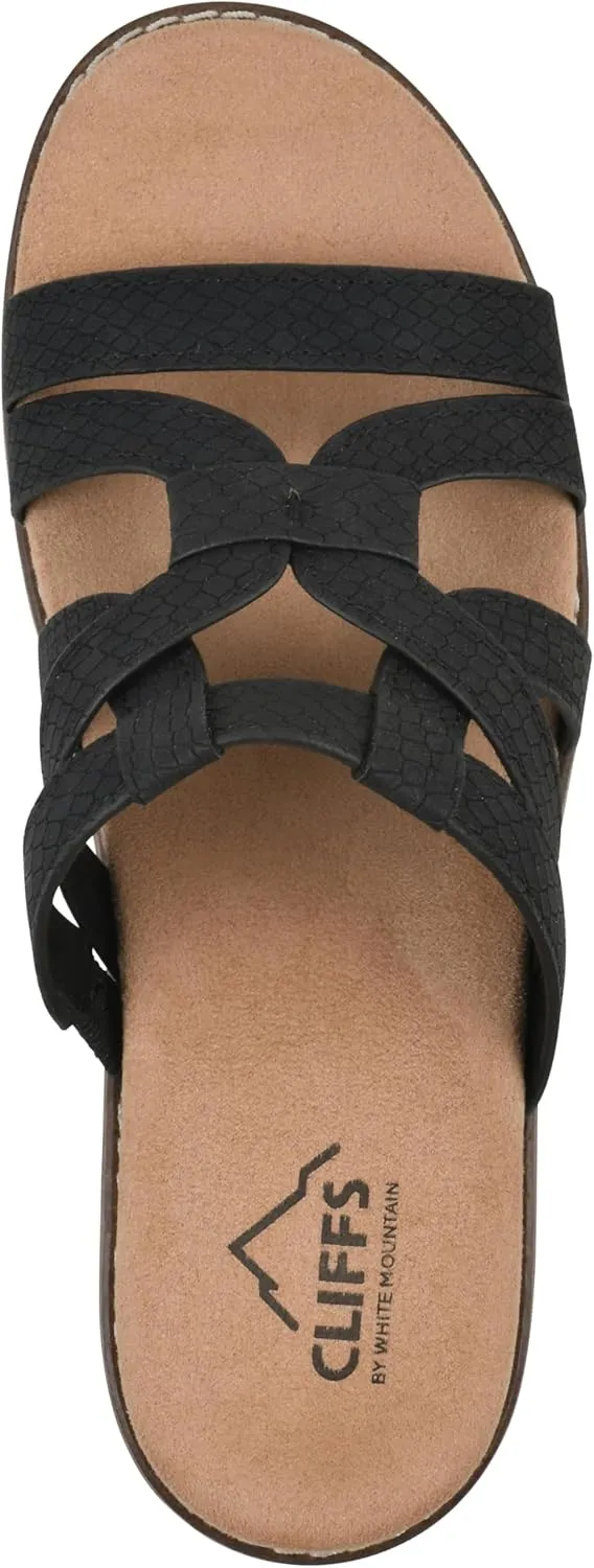CLIFFS BY WHITE MOUNTAIN Women's Tinisha Strappy Cork Wedge Sandal