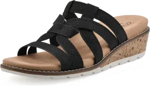 CLIFFS BY WHITE MOUNTAIN Women's Tinisha Strappy Cork Wedge Sandal