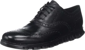 Cole Haan Men's Zerogrand Wing OX Leather Oxford, black closed hole/black, 14 Wide US