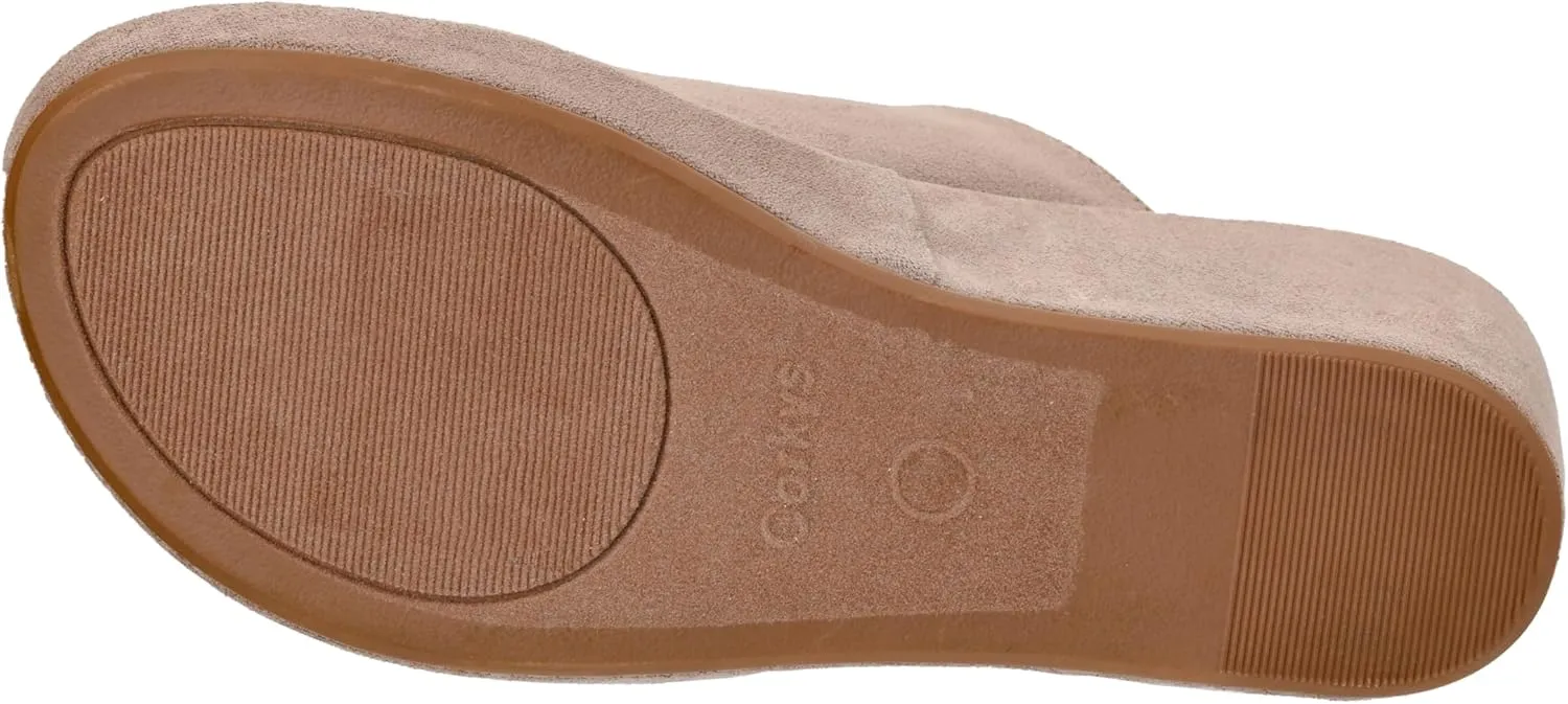 Corkys Footwear Here For It Slip-in 2.5 Inch Faux Suede Wrapped Wedge Sandal
