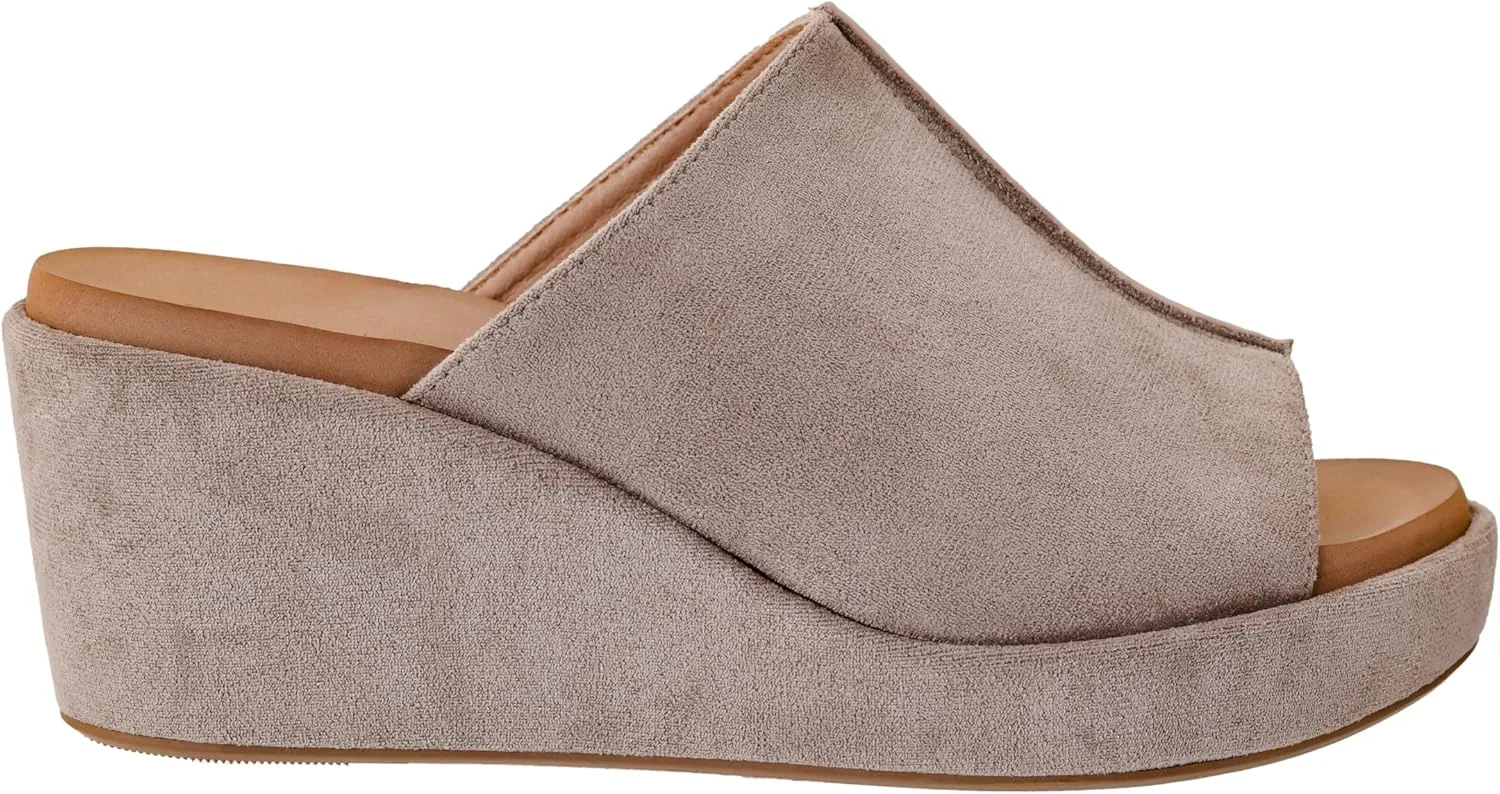 Corkys Footwear Here For It Slip-in 2.5 Inch Faux Suede Wrapped Wedge Sandal