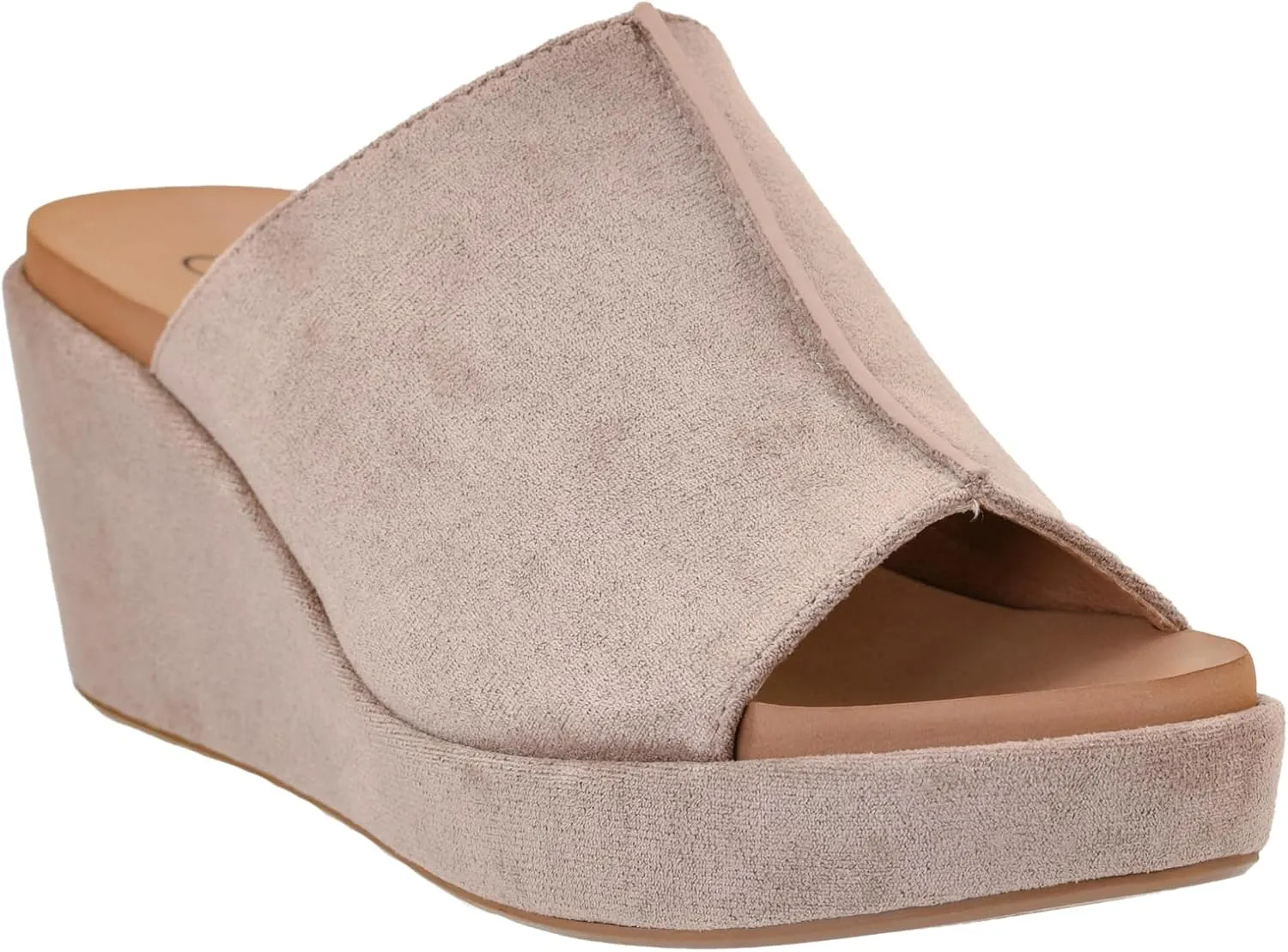 Corkys Footwear Here For It Slip-in 2.5 Inch Faux Suede Wrapped Wedge Sandal