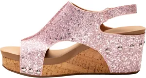Corkys Footwear Womens Carley Wedges, Featuring Corkys EVA Foam Cushioned Insoles, A 2.5 Inch Heel, Lightweight For All Day Wear, And Hook And Loop Closure