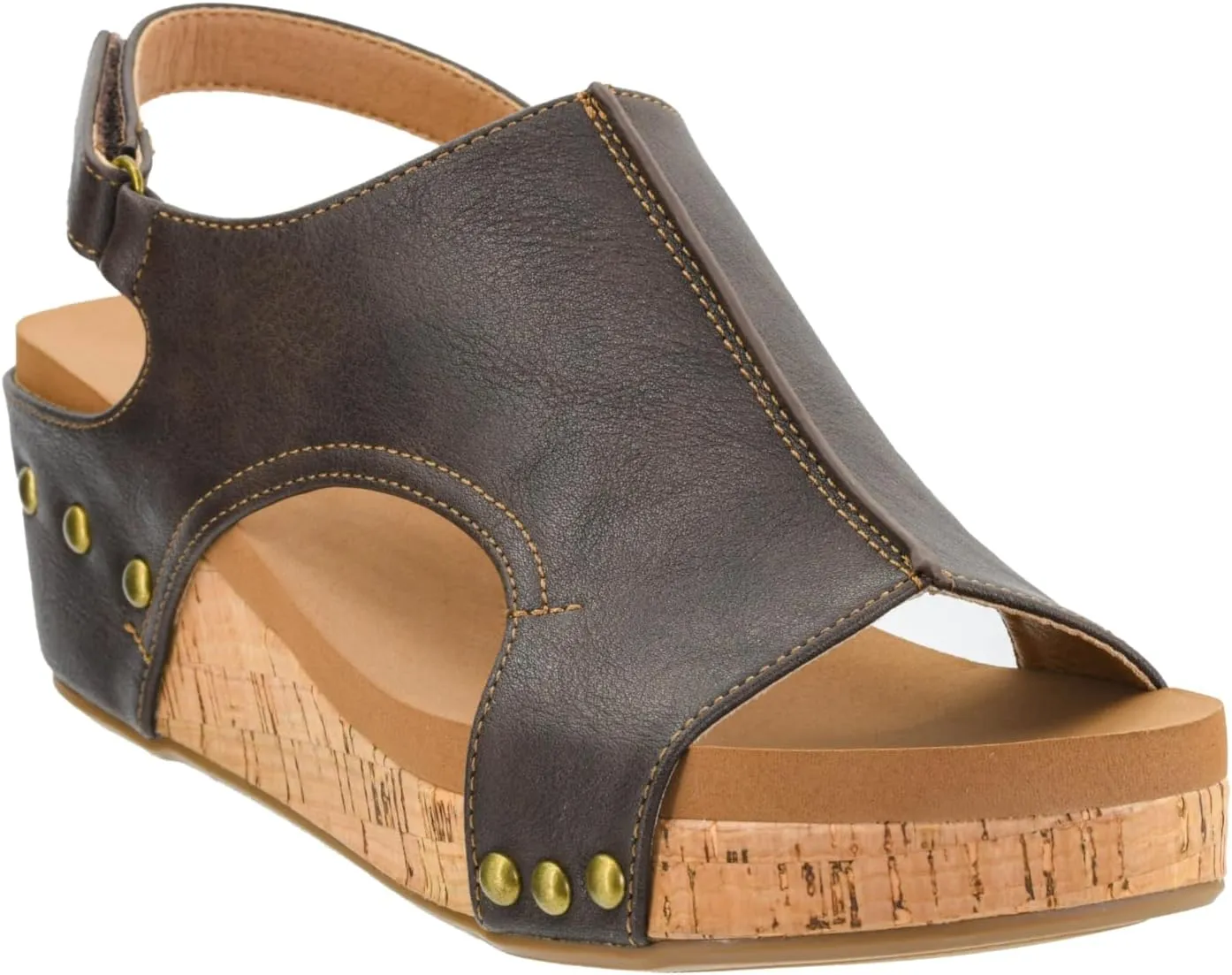 Corkys Footwear Women's Volta II Wedge Sandal - 2 Inch Cushioned Wedge, Hook & Loop Closure for Comfort & Style, Perfect for Casual & Dressy Outfits, All Day Wear