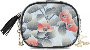 Crossbody Chain Bag and Handbags with Metal Chain Fashion Flower Small Package Shoulder Bag Women Leather Messenger Bag