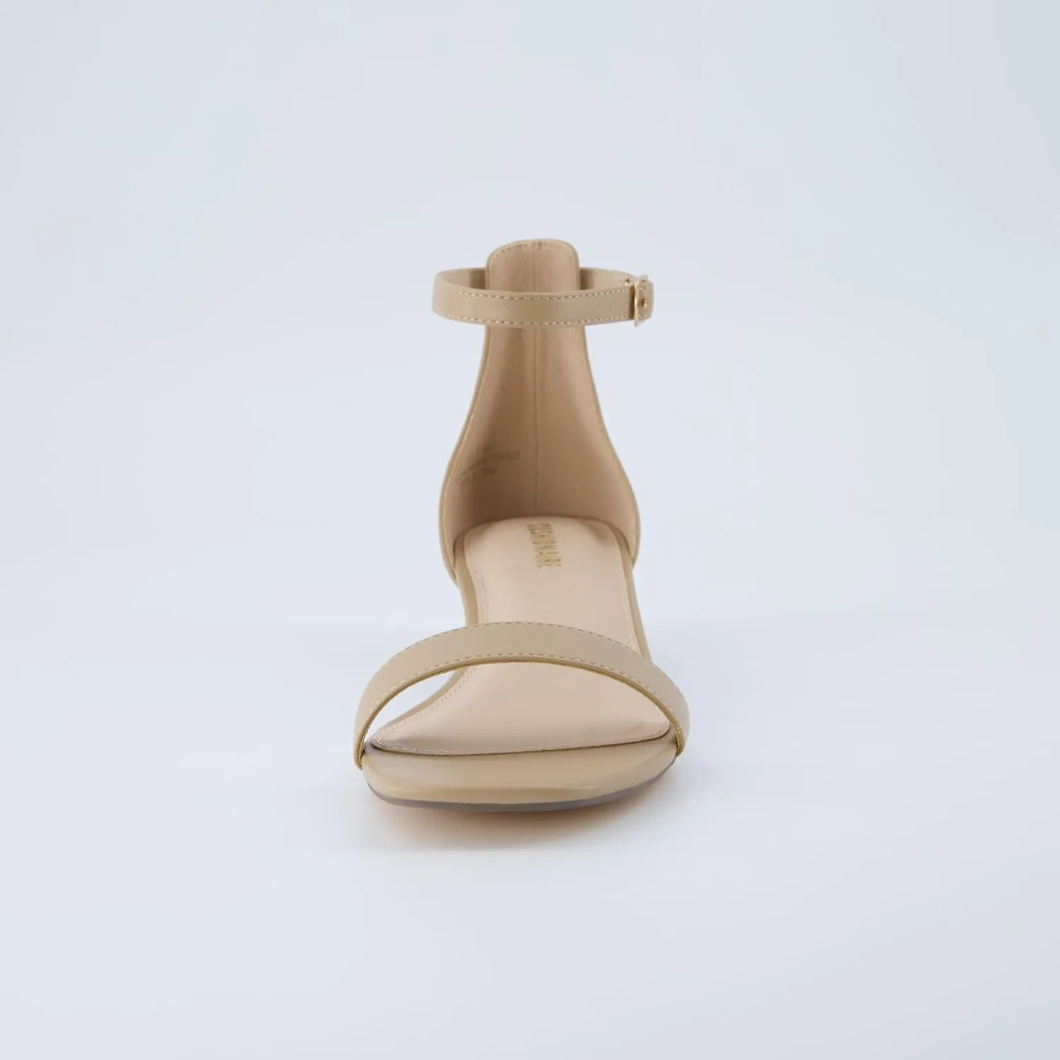 CUSHIONAIRE Solo Women’s Kitten Heel Dress Sandal – 1 Band Ankle Strap Heel with Cushioned Footbed & Faux Suede Upper