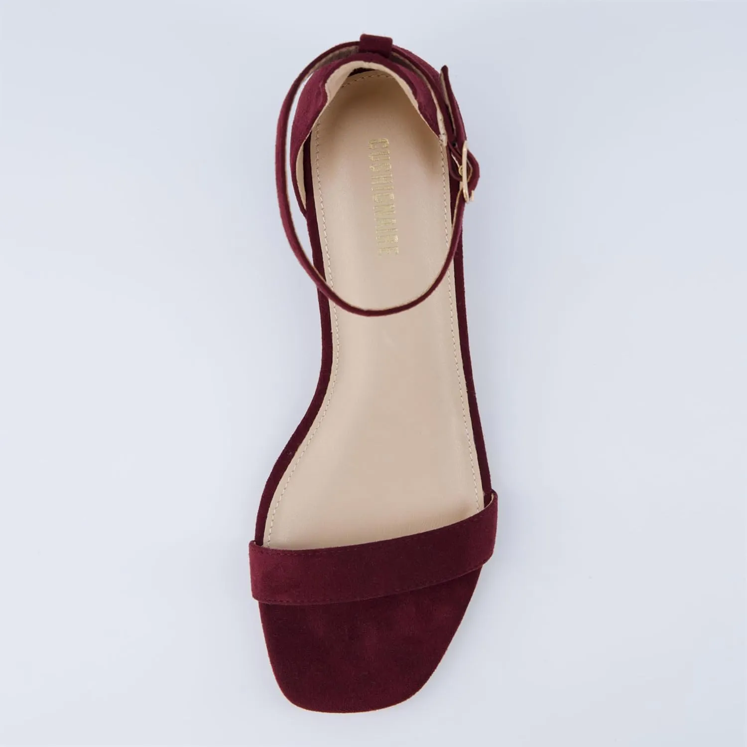 CUSHIONAIRE Solo Women’s Kitten Heel Dress Sandal – 1 Band Ankle Strap Heel with Cushioned Footbed & Faux Suede Upper