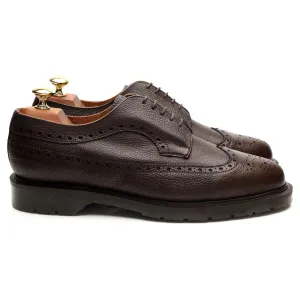 Dark Brown Grain Leather Derby Brogues UK 8.5