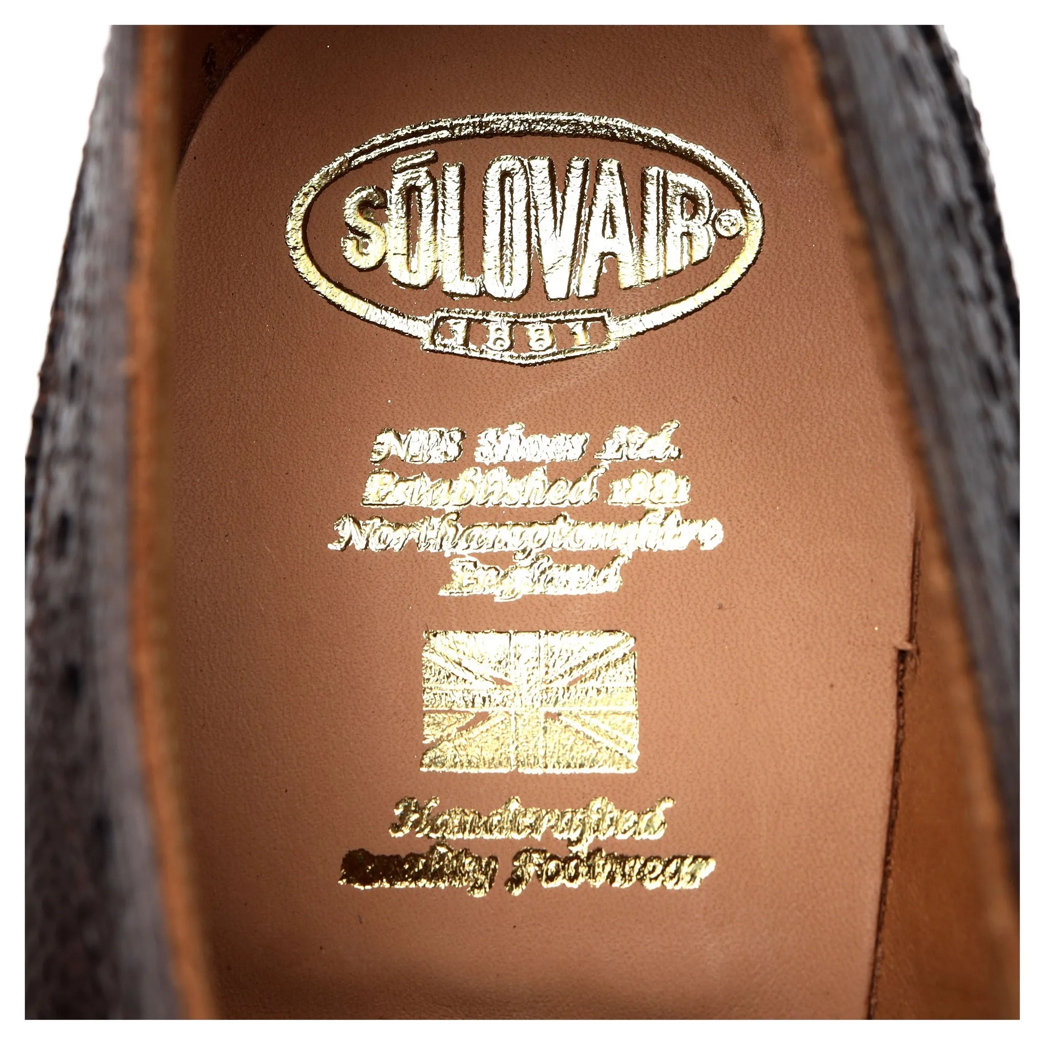 Dark Brown Grain Leather Derby Brogues UK 8.5
