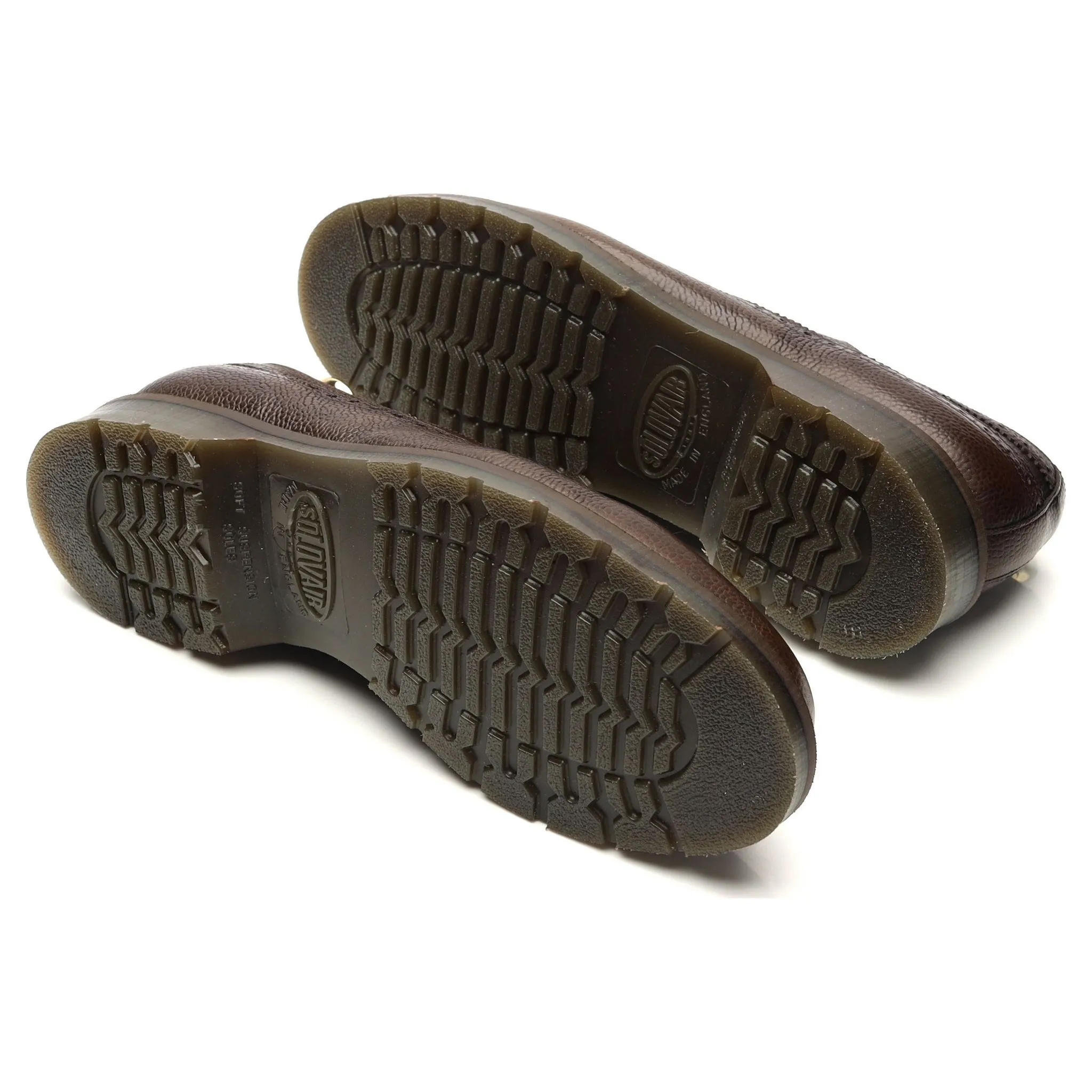 Dark Brown Grain Leather Derby Brogues UK 8.5